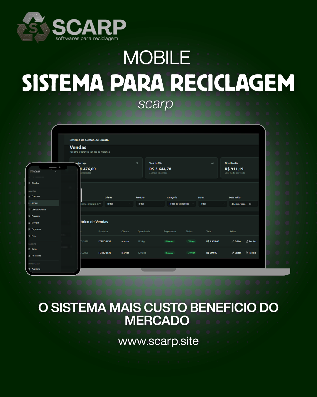 SCARP | Controle Total de Compras, Vendas e Estoque na Reciclagem