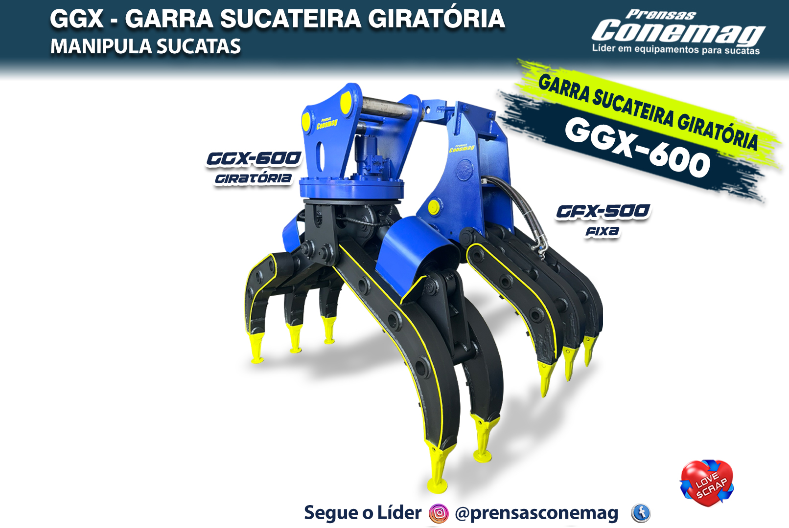 GGX-600 - Garra Sucateira Giratória