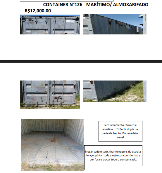 CONTAINER N°126 - MARÍTIMO/ ALMOXARIFADO