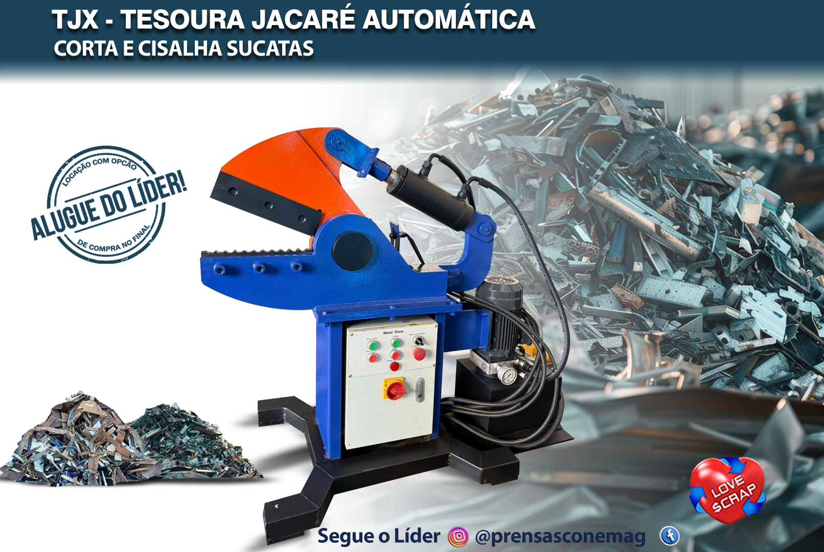 Mini Tesoura Jacaré Automática