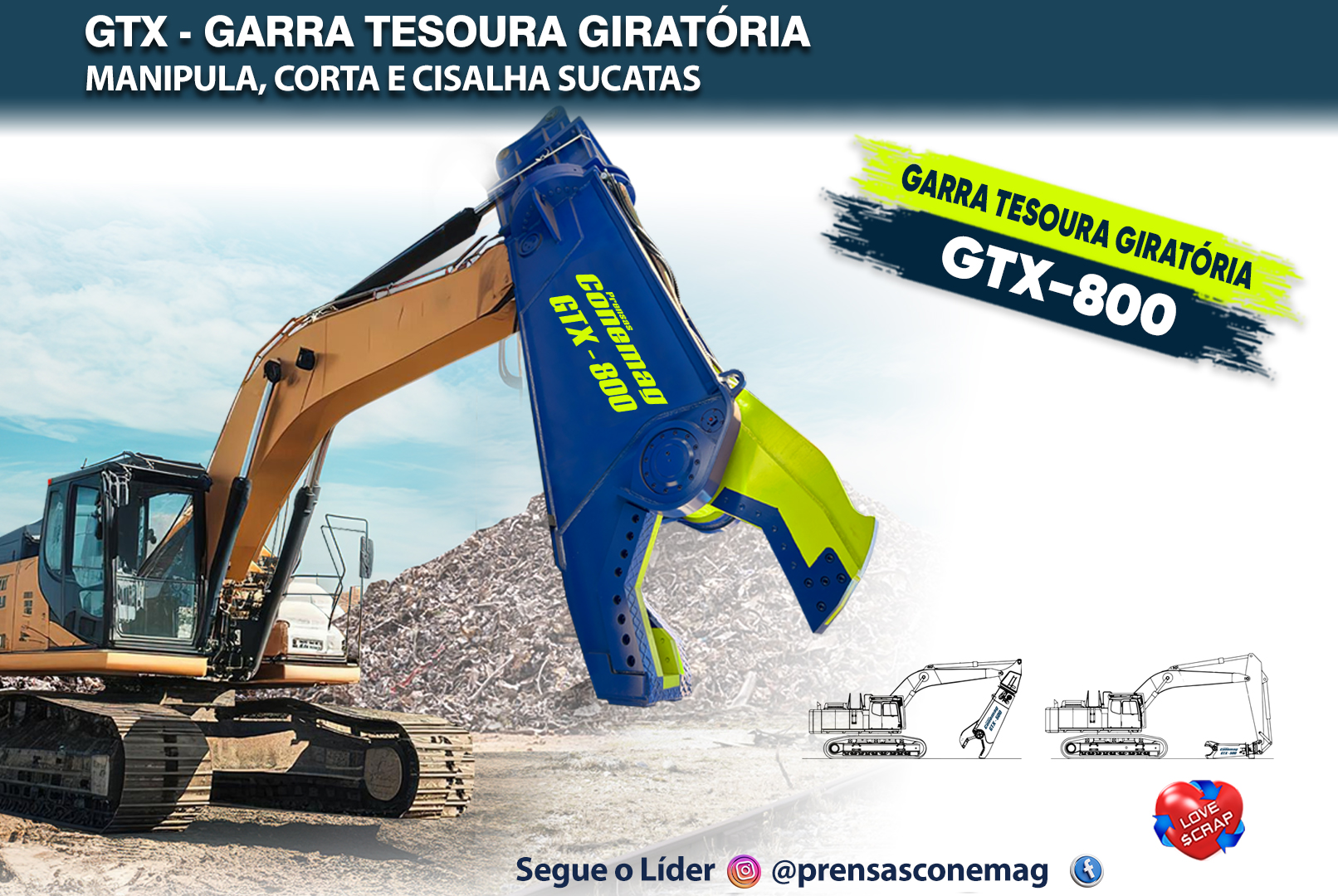 GTX-800 - Garra Tesoura Giratória
