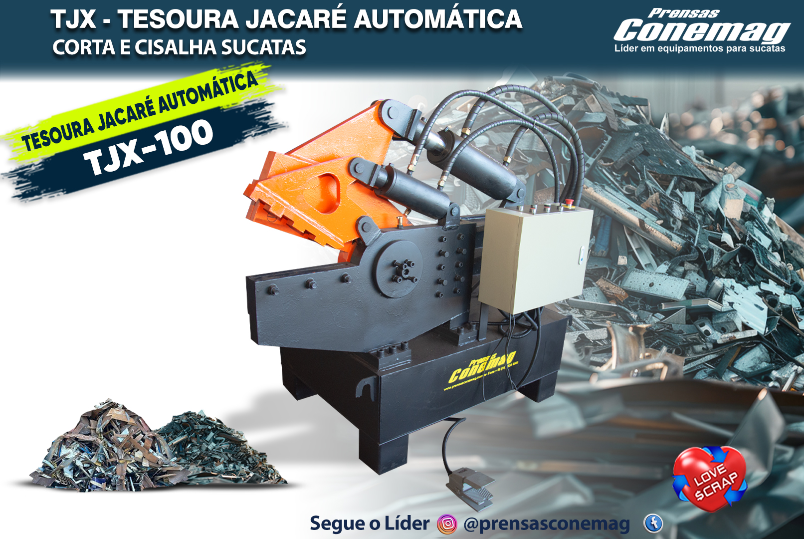 TJX-100 - Tesoura Jacaré Automática