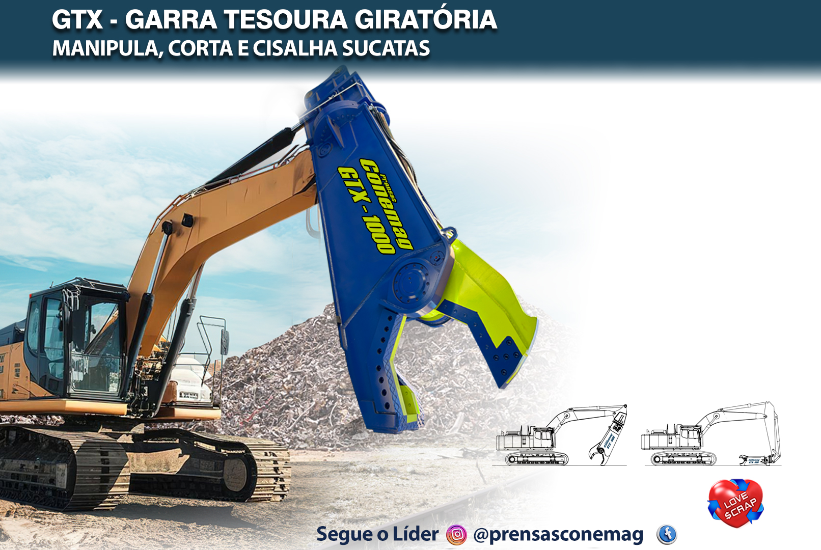 GTX-1000 - Garra Tesoura Giratória