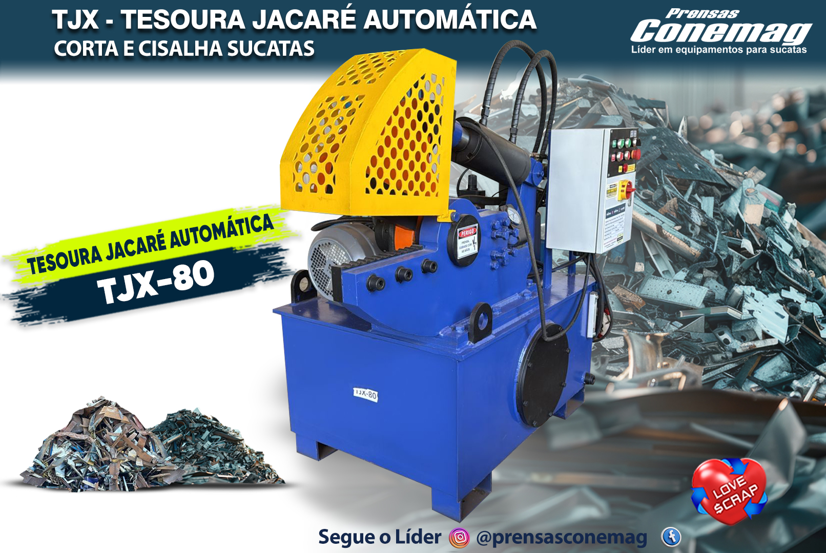 TJX-80 - Mini Tesoura Jacaré Automática